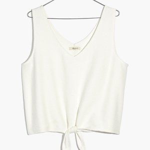 Madewell Texture & Thread Tie-Front White Tank Top Small